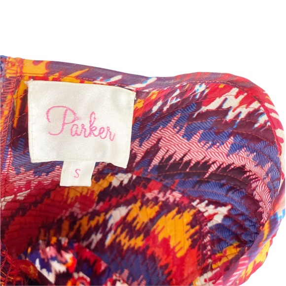 Parker Aztec Spaghetti Strap Silk Ikat Mini Dress Size Small - Picture 7 of 9